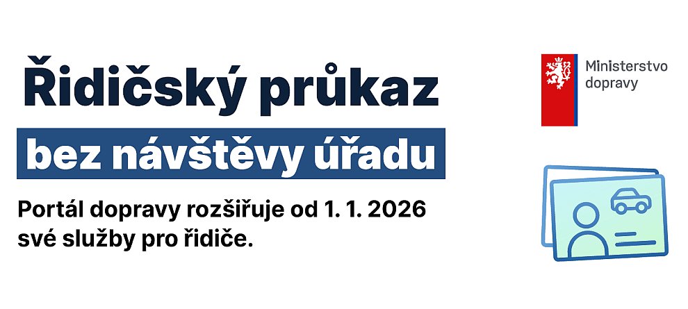 Nápis Řidičský průkaz bez návštěvy úřadu