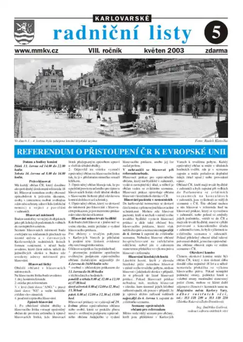 Karlovarské radniční listy 05/2003
