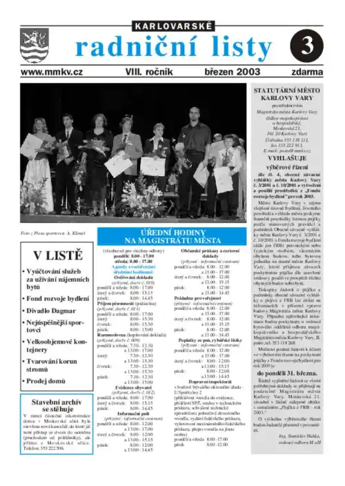 Karlovarské radniční listy 03/2003