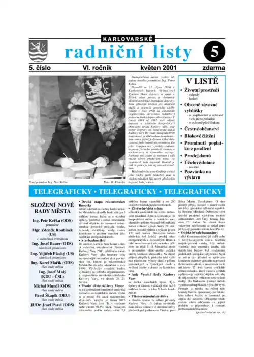 Karlovarské radniční listy 05/2001