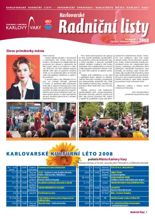 Karlovarské radniční listy 07/2008, 08/2008
