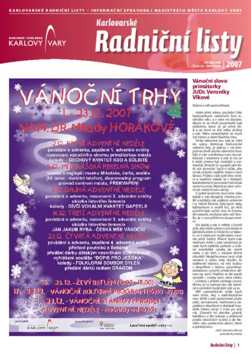 Karlovarské radniční listy 12/2007