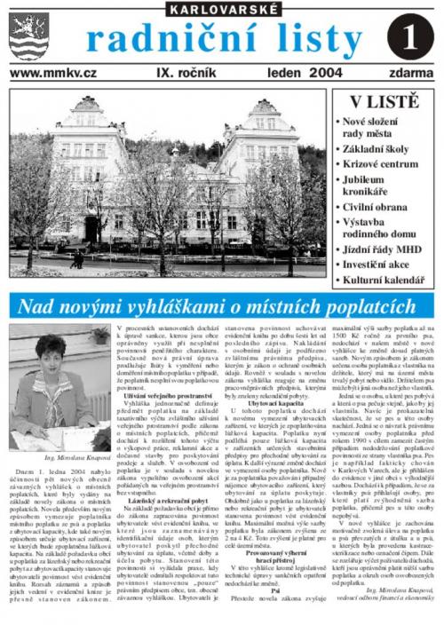 Karlovarské radniční listy 01/2004