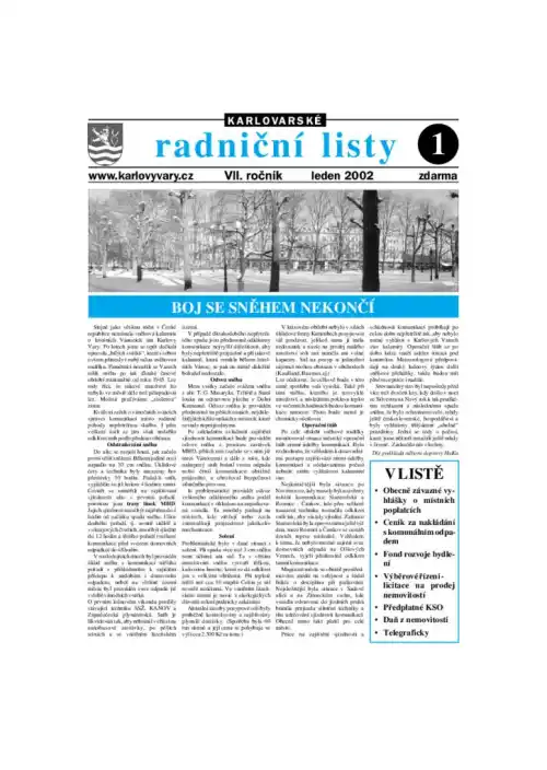 Karlovarské radniční listy 01/2002