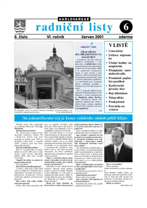 Karlovarské radniční listy 06/2001