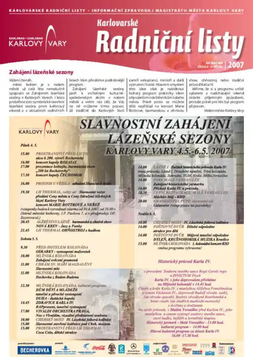 Karlovarské radniční listy 05/2007