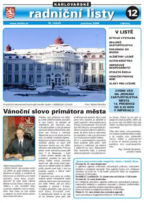 Karlovarské radniční listy 12/2004