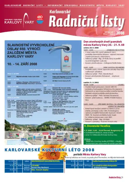 Karlovarské radniční listy 09/2008
