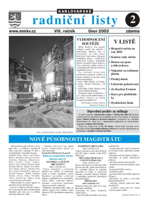 Karlovarské radniční listy 02/2003