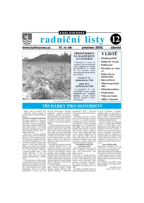 Karlovarské radniční listy 12/2001