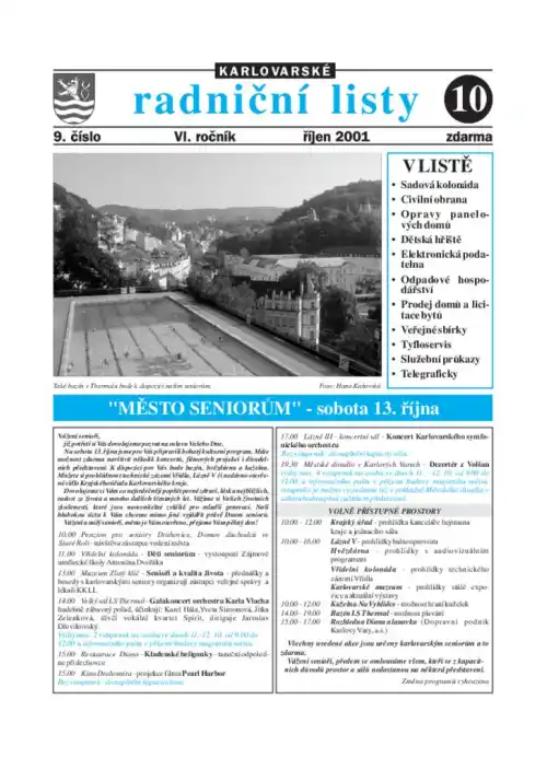 Karlovarské radniční listy 10/2001