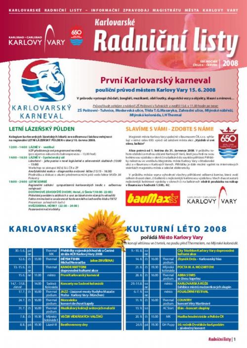 Karlovarské radniční listy 06/2008