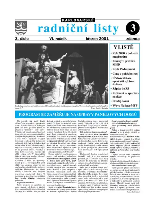 Karlovarské radniční listy 03/2001