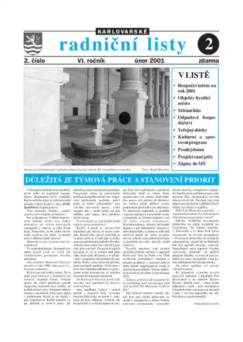 Karlovarské radniční listy 02/2001
