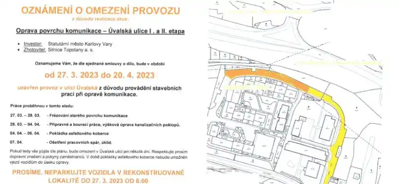 Omezení v Úvalské ulici