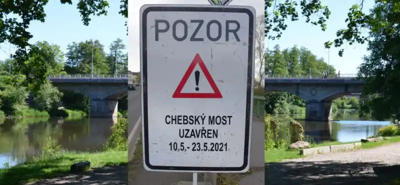 uzavírka Chebského mostu