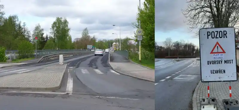 Uzavírka Dvorského mostu