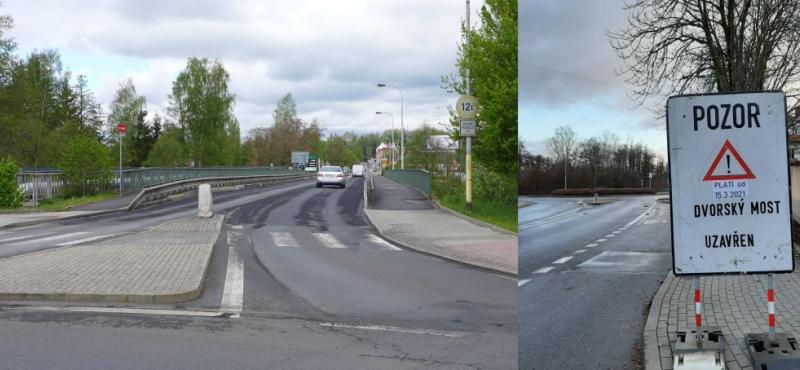 Uzavírka Dvorského mostu