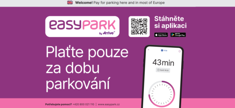 Odkaz ke stažení aplikace EasyPark
