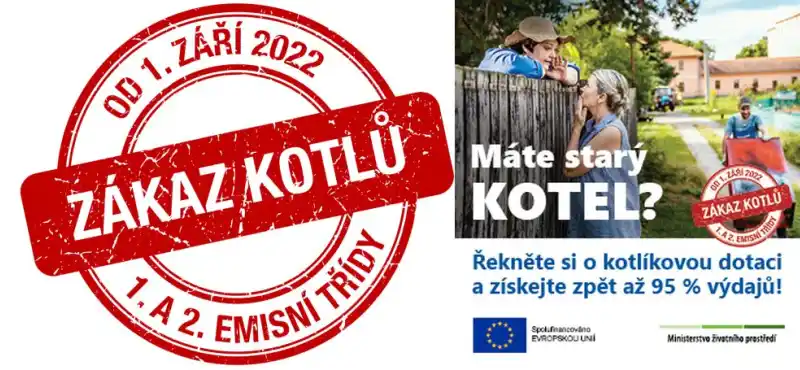 Zákaz kotlů 1. a 2. třídy od 1. 9. 2022