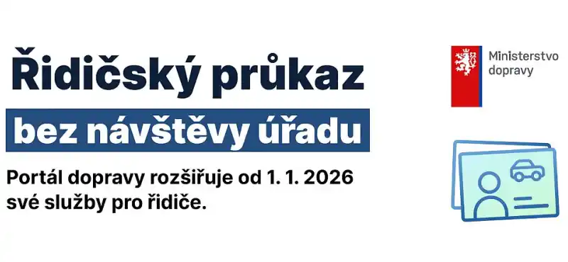 Nápis Řidičský průkaz bez návštěvy úřadu