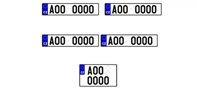 vzor registračních značek