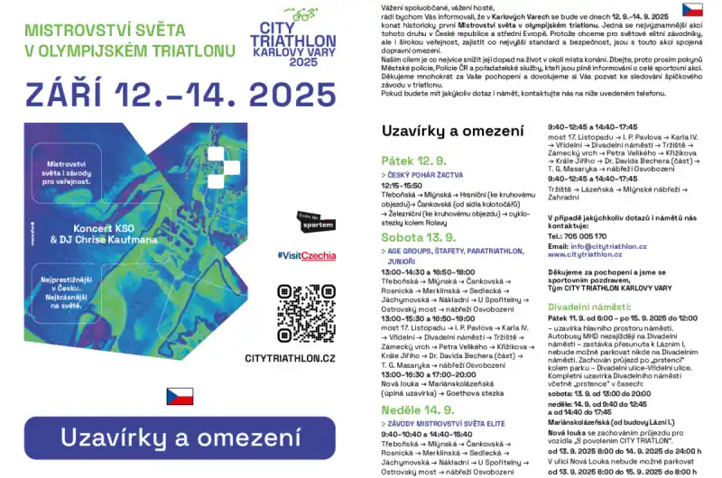 dopravní omezení v době triatlonových závodů