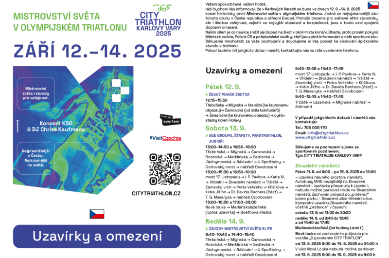 dopravní omezení v době triatlonových závodů