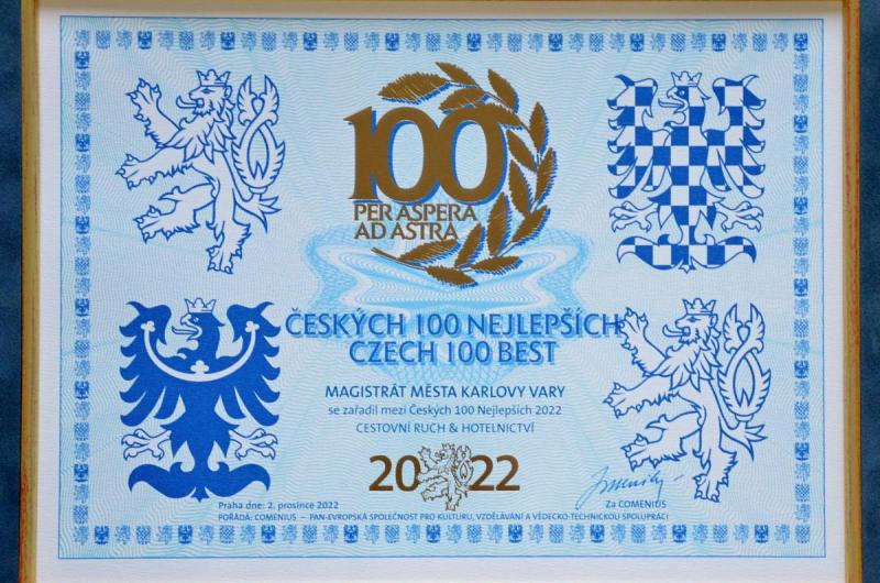 Diplom Českých 100 nejlepších