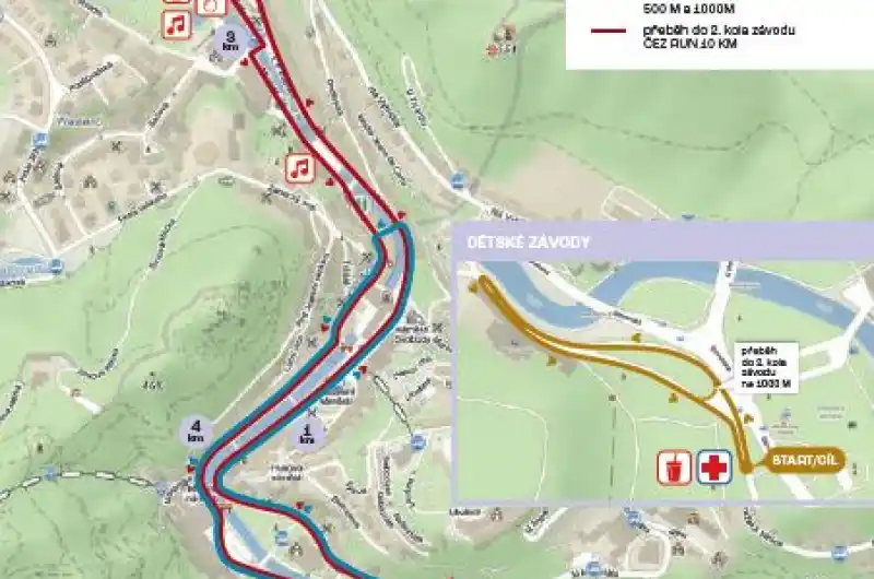 RunTour - mapa závodu