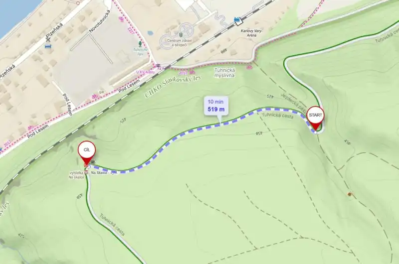 Tuhnická stezka mapa