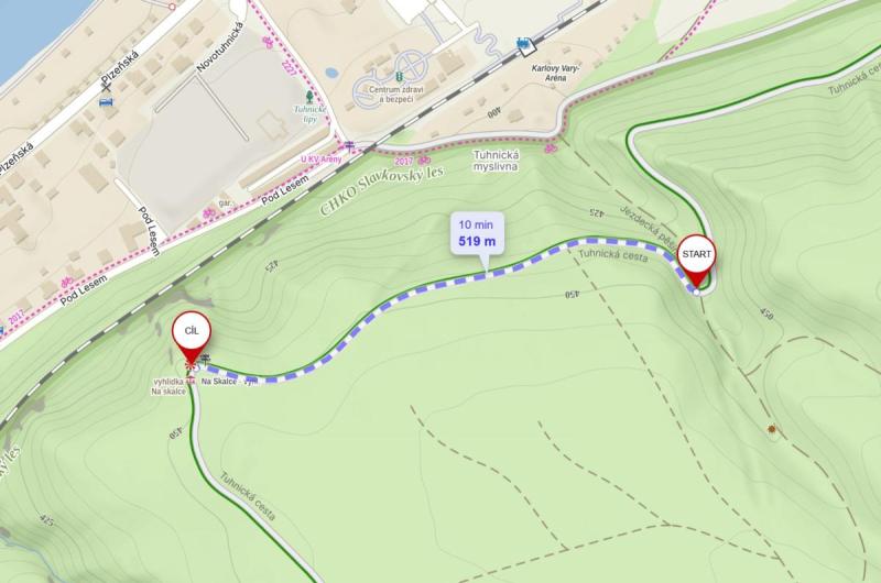 Tuhnická stezka mapa