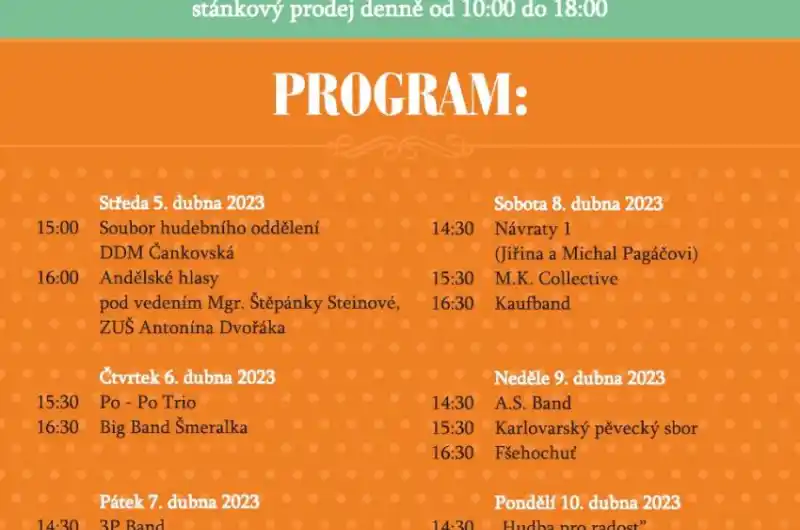 velikonoční trhy - program