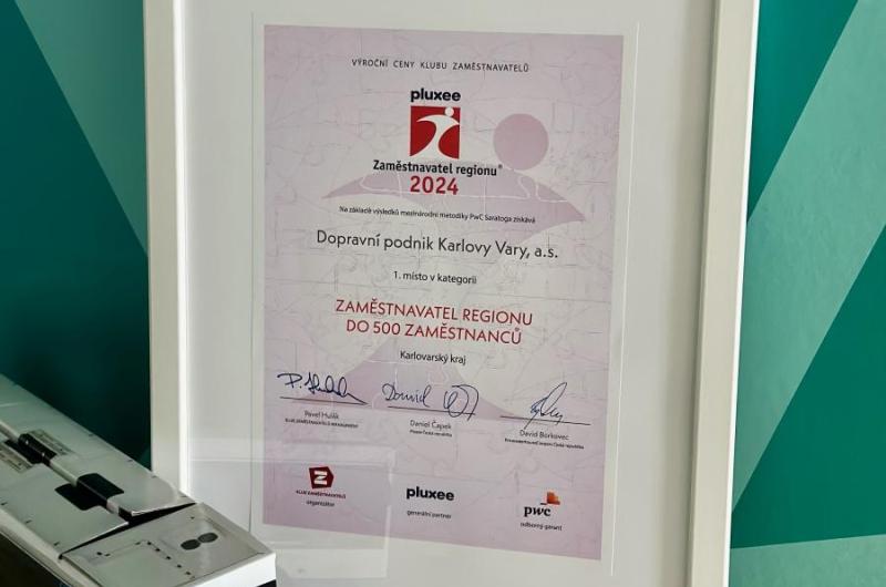 DPKV obhájil 1. místo v soutěži Zaměstnavatel roku 2024