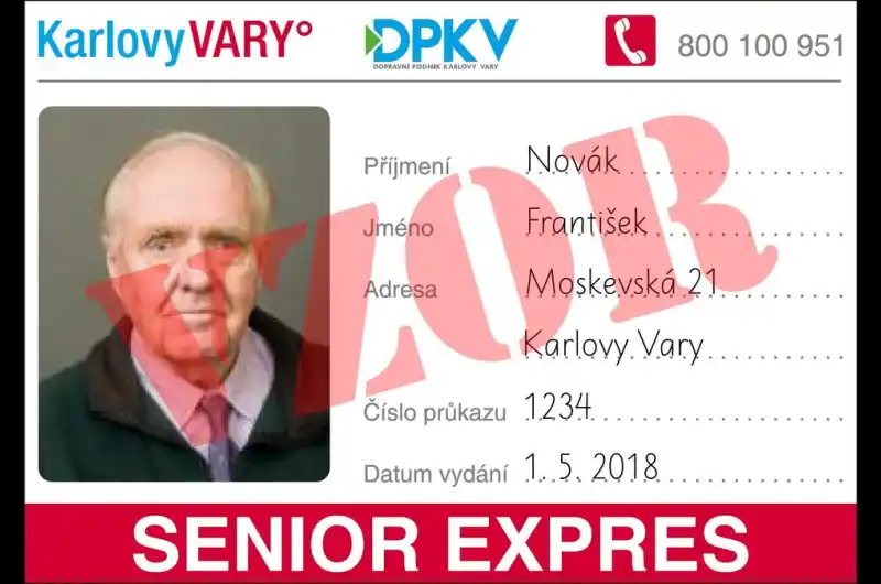 Průkaz Senior expres - vzor