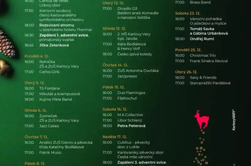Vánoce a program 