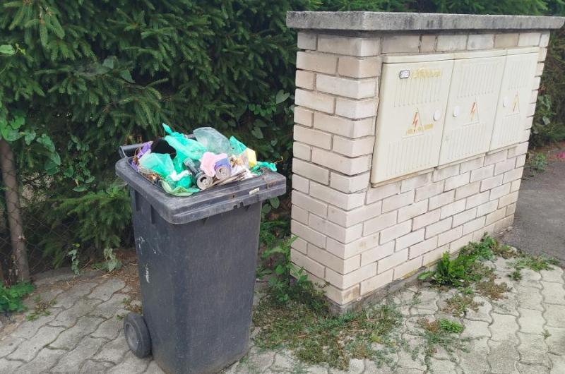 Přeplněná popelnice 