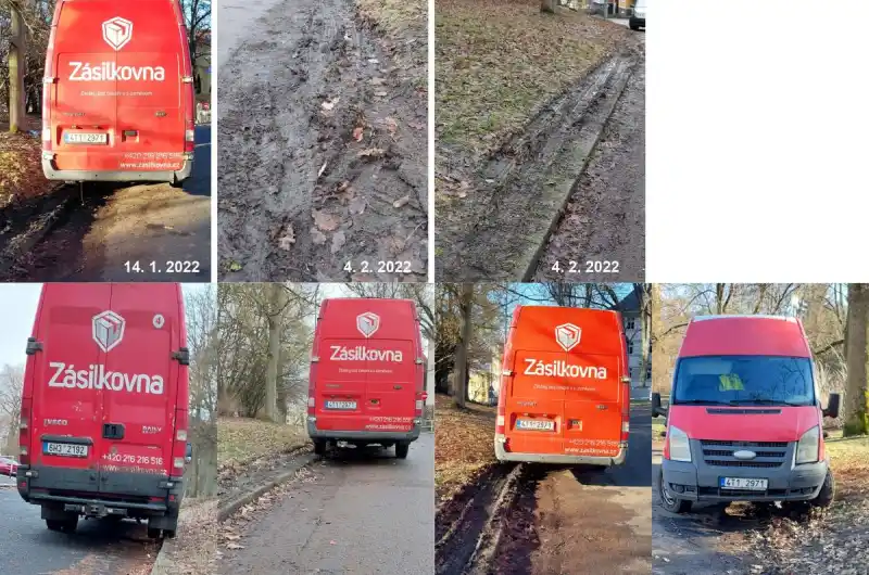 U rybníčku v Drahovicích - dodávka Zásilkovny