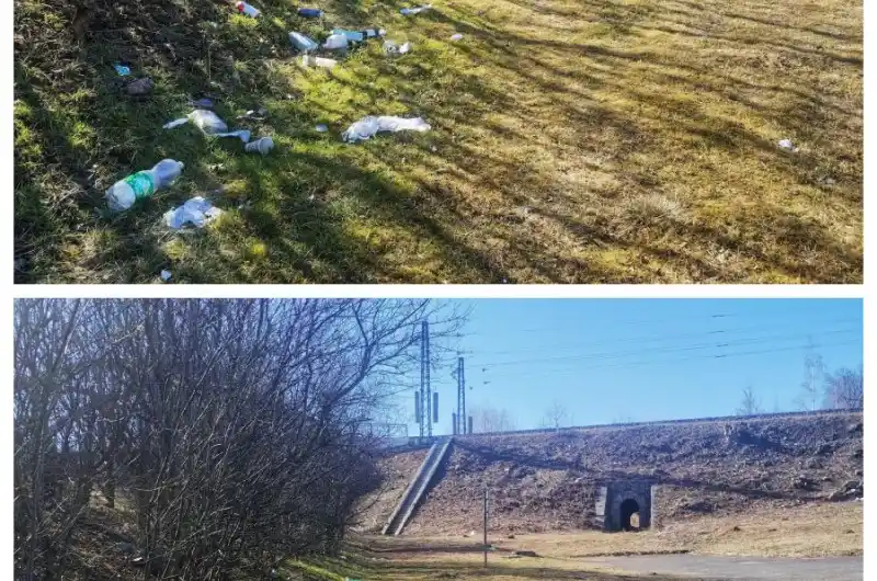 Odpadky pod tratí u Kauflandu
