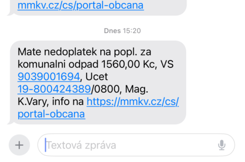 Náhled textových zpráv