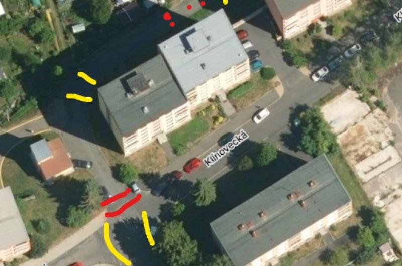 Mapa poškozeného asfaltu.