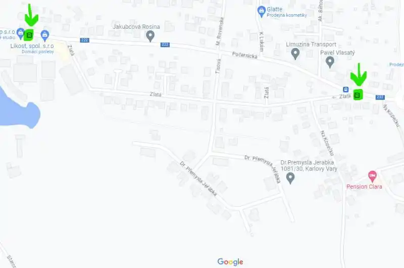 Odpadkové koše_zeleně označeny