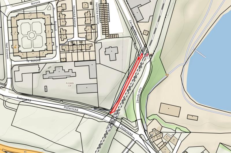 Část katastrální mapy zmíněného pozemku