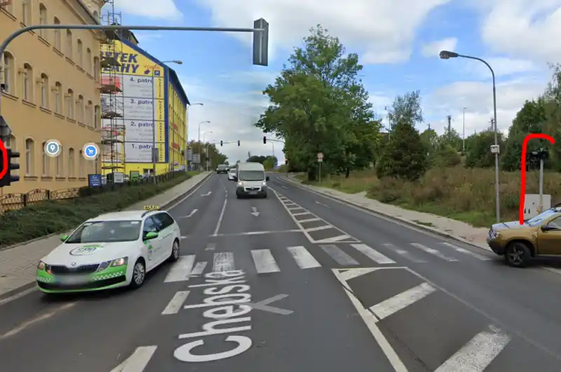 Přechod pro chodce ulice Chebská