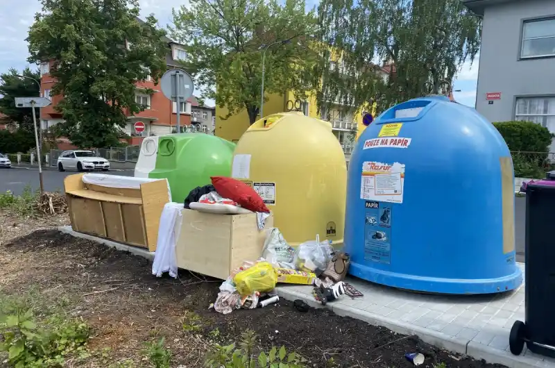 skládka u třídění odpadu
