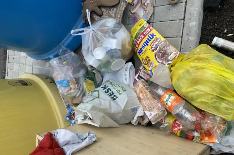 skládka u třídění odpadu