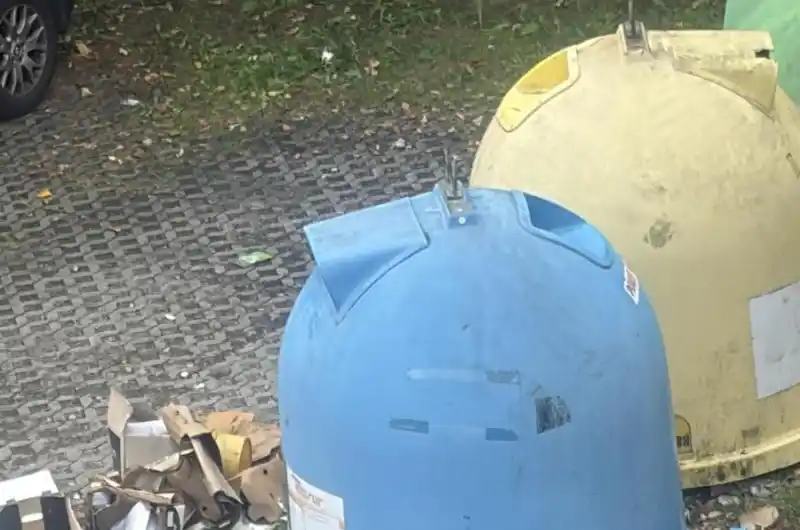 Foto krabic kolem kontejnerů 