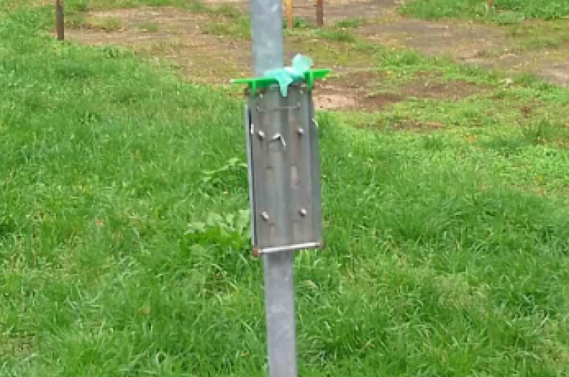 detail koše s pytlíky extrementů