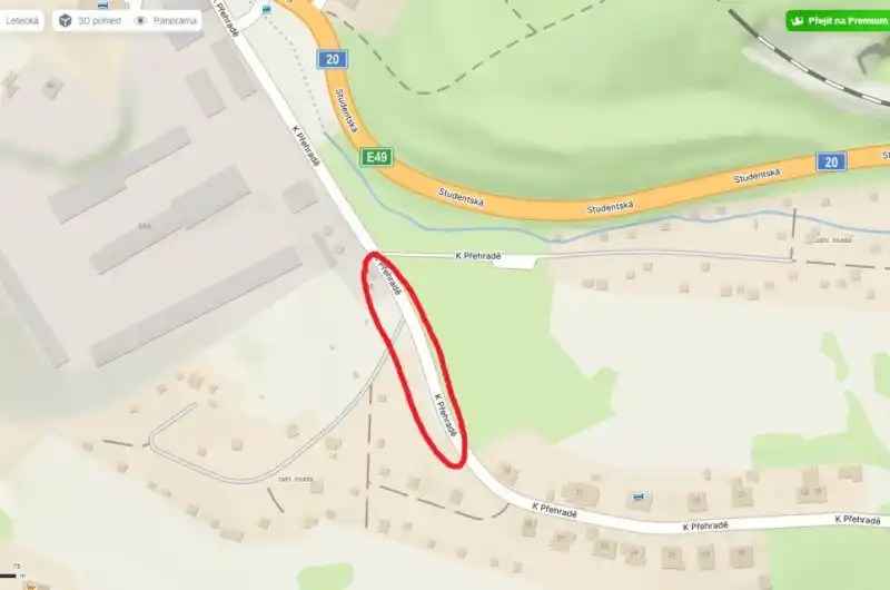 Označení v mapě.
